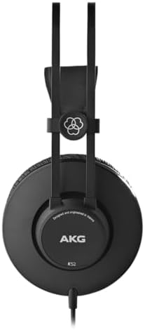 AKG K52 Over-Ear Headphones – Superior Audio Clarity for Professional Studio Monitoring and Everyday Use, Comfort-Focused Design with Adjustable Headband, Dynamic Drivers, and Broad Device Compatibility