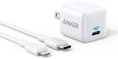 Anker 20 W USB-C Charger Block with 6 ft MFi Certified Lightning Cable – Compact Fast Charging Solution for i Phone 14/13, i Pad Pro & More – Durable Nano Design with Advanced PIQ 3.0 Technology for Maximum Efficiency and Portability