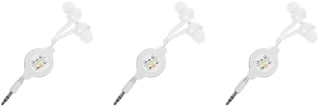 Retractable Earphones – Ultimate 3 Pcs Wired In-Ear Headphones with 3.5 mm Jack for Enhanced Stereo Sound – Tangle-Free & Portable Design for Phones and Laptops – Ideal for Music Lovers and Gamers