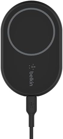 Belkin Boost Charge Pro 10 W Magnetic Wireless Car Charger for i Phone 16, 15, 14, & 13 – Fast Charging Vent Mount with Mag Safe Compatibility – Effortless Navigation & Hands-Free Usage – Sleek Black Design with Included Power Supply – Ultimate On-the-Go Convenience