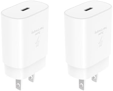 Rapid 25 W USB-C Wall Charger for Samsung Galaxy Devices – High-Speed Type-C Power Adapter with 6.6 ft Extended Charging Cable for Ultimate Flexibility and Device Compatibility – Ideal for S24 Series, S23 Ultra, S22, S21, S20, and Note Lineup
