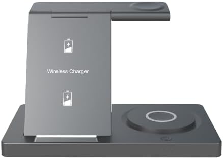 Revolutionary 5-in-1 Foldable Wireless Charging Station for i Phone 16-11, Apple Watch Series 10-5, and Samsung Galaxy Watch – Ultimate Fast Charge Dock for Air Pods Pro and Seamless Device Management on the Go