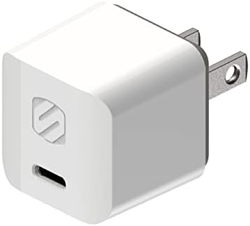 Scosche HPDC20-SP 20 W USB-C Fast Charger Mini Cube Wall Adapter – Ultra-Portable Power Delivery 3.0 for Swift Device Charging, 4 X Faster Charge Speed, Sleek Black Design for Enhanced Compatibility and Efficiency