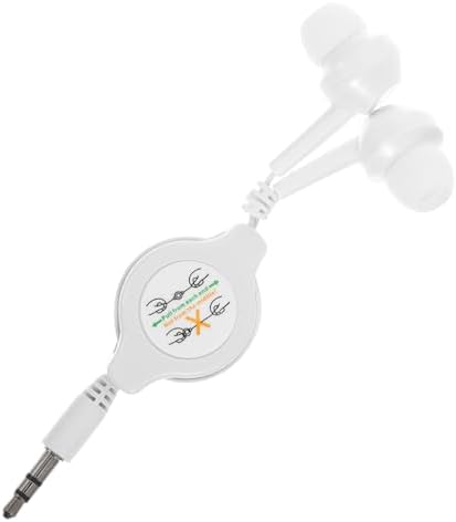 Retractable Wired Earbuds by ULTECHNOVO – Innovative In-Ear Headphones with Tangle-Free Storage, 3.5 mm Compatibility, and Customizable Length for Enhanced Sound Experience and Portability (White)
