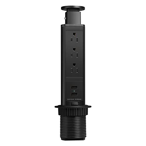 Elevate Your Charging Station with the Kungfuking Retractable Pop Up Outlet Socket – Versatile Power Hub Featuring 3 US Plugs & 2 USB Ports for Kitchen Counters, Conference Rooms, and Office Spaces, Sleek Black Design for Modern Aesthetics, Efficient Charging & Clutter-Free Organization Elevate Your Charging Station with the Kungfuking Retractable Pop Up Outlet Socket – Versatile Power Hub Featuring 3 US Plugs & 2 USB Ports for Kitchen Counters, Conference Rooms, and Office Spaces, Sleek Black Design for Modern Aesthetics, Efficient Charging & Clutter-Free Organization