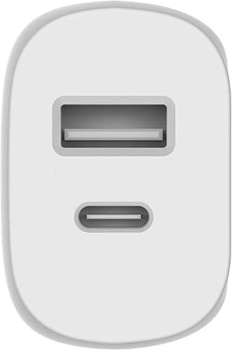 Belkin 32 W USB-C Wall Charger with 20 W USB-C & 12 W USB-A Ports – Fast Charging Power Delivery Adapter with 6-Foot USB-C Cable for Ultimate Device Compatibility – Compact Travel Essential for Home and Office Use