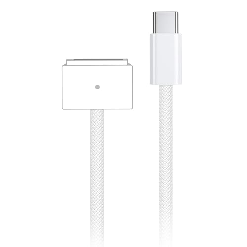 Elevate Your Mac Book Charging with the 6.6 ft USB-C to Magnetic 3 Cable – 140 W Power Delivery for Swift, Secure Connections – Durable Design for Everyday Use & Effortless Detachment for Mac Book Pro/Air (2021-2024)