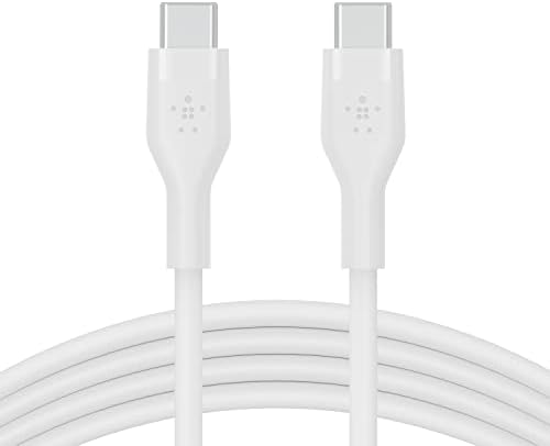 Upgrade Your Charging Game with the Belkin Boost Charge Flex USB-C to USB-C Cable – 2 m Fast Charging Solution for i Phone 16, Galaxy S25, Pixel 9 & More, Durable Silicone Design with Cable Clip for Effortless Organization in Sleek Black & White