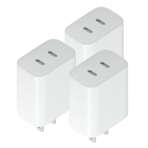 Elevate Your Charging Game with the 3-Pack Premium Dual PD Port USB C Charger Block – Compact & High-Speed Travel Power Adapter for i Phone, i Pad, Galaxy, Pixel & More – Dual Device Fast Charging Solution for On-the-Go Professionals