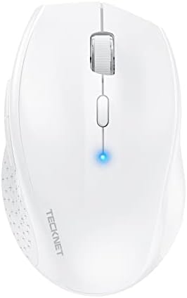TECKNET Bluetooth Wireless Mouse – Ergonomic 4800 DPI Precision with 6 Adjustable Settings, Long-Lasting 2-Year Battery, and 6 Functional Buttons for Laptops & Windows – Sleek Grey Design for Enhanced Comfort and Productivity