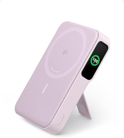 Anker Mag Go Power Bank for i Phone 15/14/13 – 10,000 m Ah Qi2 Certified Ultra-Fast Wireless Charger with Smart Display & Foldable Stand – Compact Portable USB-C Battery Pack for Effortless Charging on the Go