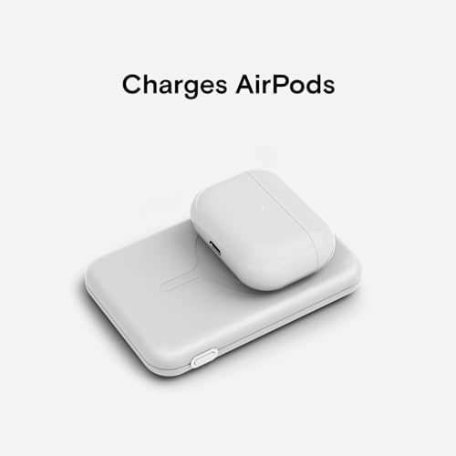 MOFT Magnetic Power Bank – Ultra-Lightweight Wireless Charger with Magnetic USB-C Cable for i Phone 14/13/12 Series, Deep Blue – Effortless Charging, Stackable Design for On-the-Go Power Solutions