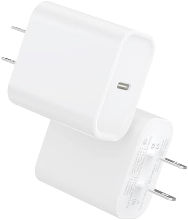 i GENJUN 2-Pack 20 W USB C Power Adapter – Rapid Charge Wall Charger for i Phone 15 Series, Galaxy & Pixel Devices – Compact, Efficient & Safe Type C Charger for Ultimate Device Compatibility