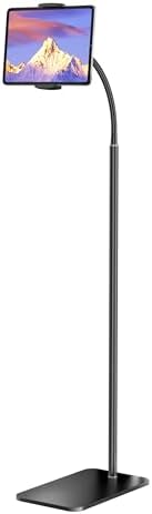 Adjustable Gooseneck Tablet Stand for i Pad and Cell Phones – Metal Floor Holder with Enhanced Flexibility and Stability for Ultimate Hands-Free Experience – Compatible with 4.7” to 13” Devices for Comfortable Viewing Anytime, Anywhere