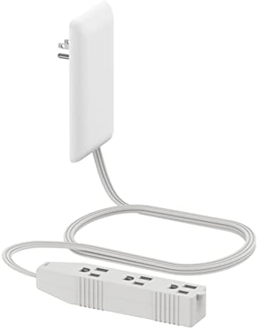 LIDER Ultra-Thin Flat-Face Outlet Extender with 3 Receptacles – Space-Saving Power Strip with 3 ft Cord, ETL-Listed for Safety, Sleek White Design for Modern Interiors – Perfect Solution for Enhanced Device Charging and Versatile Placement