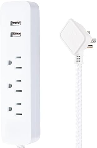 Globe Electric Designer Series 3-Outlet Power Strip in Chic Rose Finish – Stylish Surge Protector with Enhanced Compatibility and Fast Charging for Modern Homes and Offices