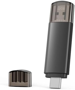 64 GB Dual USB C Flash Drive – 2-in-1 USB 3.0 Thumb Drive for Effortless File Sharing Between Smartphones, Tablets, and Computers – Lightning-Fast Data Transfer & Enhanced Compatibility for i Phone and Android Devices – Perfect Portable Storage Solution (2 Pack)