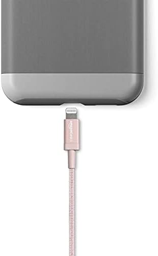 Experience Ultimate Charging Efficiency with the Amazon Basics 6-Foot USB-A to Lightning Charger Cable – MFi Certified, Durable Nylon Braided Design for Fast Power Delivery to Apple i Phone 14, 13, 12, 11, X, Xs Pro, Pro Max, Plus, i Pad – Stylish Dark Gray Finish for Enhanced Compatibility