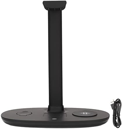 15 W Fast Wireless 4-in-1 Charging Station: Multi-Device Organizer and Headphone Stand for Phones, Earbuds, and Smartwatches – Ultimate Convenience and Sleek Design for Home or Office