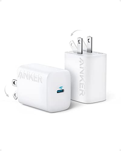 Anker 30 W Compact USB-C Charger Duo – Foldable Fast Charging Solution for i Phone 16/15, Samsung S23, Mac Book Air, Pixelbook & i Pad Pro – Ideal for Travel and Home Use with Advanced Safety Features (2 Pack, Cables Not Included)