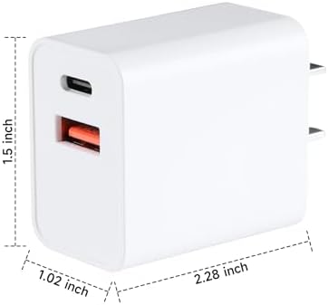 Dual Port USB C Fast Charging Block for Watch SE & i Phone 14 Pro Max – 2023 Upgrade with Elegant Purple Design | Simultaneously Charge Smartwatches and Smartphones | Compact & Durable Adapter for On-the-Go Efficiency