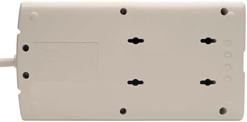 Tripp Lite 8-Outlet Surge Protector Power Strip with 8 ft Right-Angle Cord – Premium Surge Defense and $75 K Equipment Insurance for Home & Office, Sleek Light Gray Design, Enhanced Safety and Efficiency