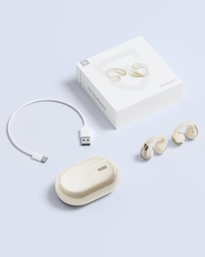 Elevate Your Active Lifestyle with Sound PEATS Pearl Clip Pro Open Ear Wireless Earbuds – Advanced Bluetooth 5.4 Technology, IPX5 Waterproof Rating, All-Day 24-Hour Playtime, and Integrated Microphone for Effortless Communication – Ideal for Fitness Enthusiasts, Runners, and Cyclists Who Value Safety and Superior Sound Quality