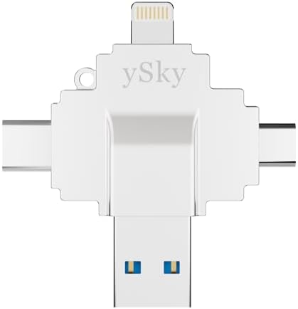 Versatile 256 GB MFi Certified Photo Stick – Ultimate 4-in-1 USB Flash Drive for i Phone, i Pad, Android, PC & Mac – High-Speed External Storage Solution for Effortless File Backup & Transfer – Compact, Durable Design for On-the-Go Convenience