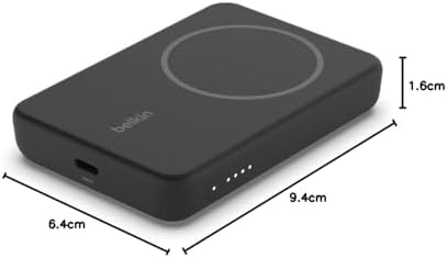 Belkin Wireless Power Bank 5000 m Ah with Mag Safe Compatibility – Portable Charger for i Phone 16 Series, i Phone 15, and Air Pods – 7.5 W Fast Charging with Built-in Kickstand for Hands-Free Use – Lightweight White Design for On-the-Go Charging Solutions