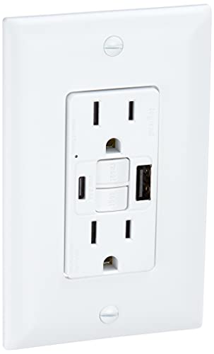 Legrand Radiant RWC826 Premium Wireless USB Charger – Qi-Certified Fast Charging Hub with 15 Amp Tamper-Resistant Outlets & Type A USB Port – Sleek White Design for Effortless Device Powering in Home & Office Environments