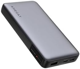 Ultra-Slim 10,000 m Ah Power Bank – Dual Port USB-C Fast Charger for Phones, Laptops, and Earbuds – Lightweight Portable Battery Pack with 30 W Power Delivery for Quick Charges and Enhanced Device Compatibility