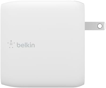 Belkin 68 W Dual Port USB-C Charger Block – Ga N Fast Charger for i Phone 16, Samsung Galaxy S25, Mac Book Pro & More – Superior Power Delivery, Compact Design & Enhanced Safety Features for On-the-Go Charging Efficiency