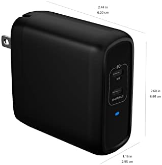 Amazon Basics 65 W Ga N USB-C Wall Charger – High-Speed Power Delivery Adapter for Laptops, Tablets & Smartphones, Compact & Foldable Design for Ultimate Portability, Efficient Charging Solution in Sleek Black Finish