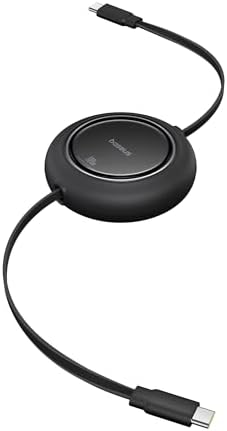 Baseus 100 W Retractable USB-C to USB-C Charging Cable – Versatile 6.6 ft Length with 7 Adjustable Stages for High-Speed Charging of i Phone 16/15 Pro Plus, Mac Book, i Pad Pro, Samsung S24/S23+ – Durable, Tangle-Free Solution for Home and Travel Charging Needs