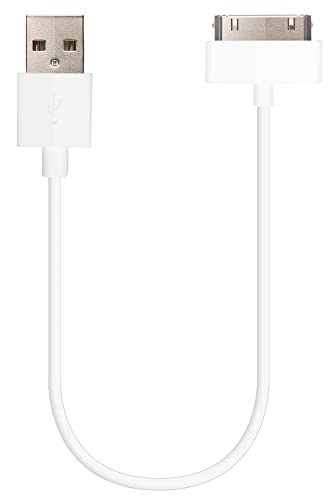 Compact 30-Pin MFi Certified Charger Cable for i Phone 4/4 S, i Pad 1/2/3, i Pod Touch/Nano – 8-Inch Short USB Charging Cord (2-Pack) – Enhanced Portability, Speed, and Durability for On-the-Go Charging Solutions