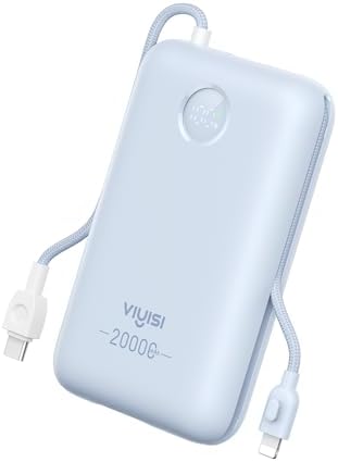High-Capacity 20000 m Ah Power Bank with 30 W Fast Charging – Sleek Travel Portable Charger with Built-in Cables & LED Display for i Phone, Samsung, i Pad, and Android Devices – Ultimate Efficiency for On-the-Go Power Needs