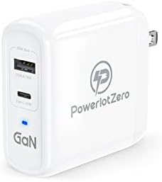 Powerlot Zero 68 W Dual-Port USB-C Wall Charger – Ultra-Fast Ga N Technology Adapter with Foldable Plug for Mac Book Pro, i Phone 14, i Pad & Google Pixel – Rapid PD 60 W & QC 18 W Compatibility for Efficient Charging Solutions