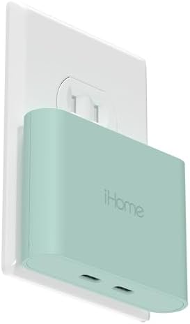 i Home 2-Port USB Wall Charger – Compact Dual Port AC Adapter for Rapid Device Charging – Flat Design for Travel & Home Use – Enhanced Compatibility with Smartphones & Tablets – Safe, High-Speed Charging Solution