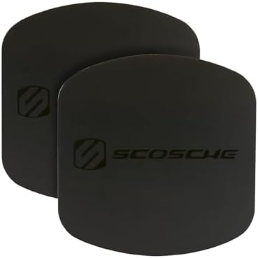 Scosche MRK2 PK-UB Universal Magnetic Phone Mount Metal Plate Kit – Essential Replacement for Secure Smartphone Holding in Vehicles – Enhanced Compatibility with All Devices & Cases – Pack of 2 Durable, Sleek Black Plates for Effortless Installation and Reliable Hands-Free Navigation