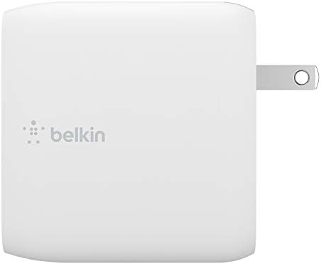 Belkin 68 W Dual Port USB-C Charger Block – Ga N Fast Charger for i Phone 16, Samsung Galaxy S25, Mac Book Pro & More – Superior Power Delivery, Compact Design & Enhanced Safety Features for On-the-Go Charging Efficiency