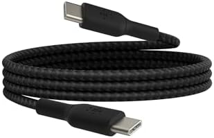 Belkin Boost Charge Braided USB-C to USB-C Cable – 1 m (3.3 ft) Durable Fast Charging Cable for i Phone, Galaxy, Nintendo Switch 2, i Pad Pro, and Pixel – Tangle-Free Design with 480 Mbps Data Transfer – Ultimate Universal Compatibility for All Your Devices