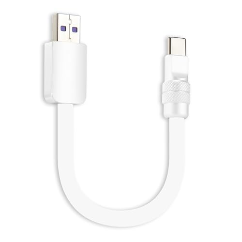 chubbycable Cute Chubby – 240W Short USB-C Cable Power Bank Fast Charging Cable Silicone Charger Cord Compatible with iPhone 16/15 Series, Desert Titanium+Desert Titanium, Type-C to Type-C, 20 inch – Enhanced Compatibility and Speed