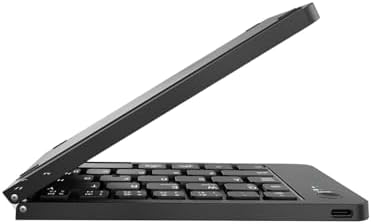 Ultra-Slim Foldable Wireless Bluetooth Keyboard – Lightweight & Portable Rechargeable Travel Companion for i Phone, i Pad, Smartphones, and Tablets – Enhanced Ergonomics & Typing Speed for On-the-Go Productivity