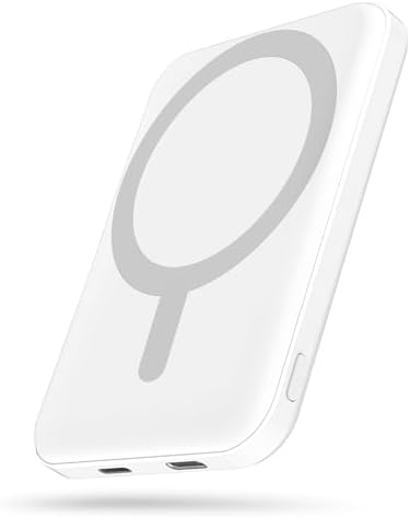 Podoru Mag Safe 5000 m Ah Portable Power Bank – Wireless Magnetic Charger with 20 W PD Fast Charging for i Phone 12 to 16 Series – Sleek, Lightweight Design for Effortless On-the-Go Charging – Includes Type-C Cable for Enhanced Versatility and Compatibility