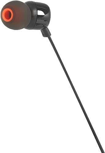 Transform Your Listening Journey with JBL Tune 110 Wired In-Ear Headphones – Exceptional Sound Clarity, Comfortable Fit, and Elegant Black Velvet Storage Pouch for Seamless Compatibility with i Phones & Android Devices Featuring 3.5 mm Port – Ideal for Music Enthusiasts and Active Lifestyles