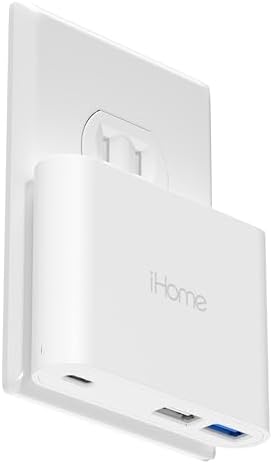 i Home 32 W AC Pro Multi-Port USB Charging Station – Fast Charging Block with 1 USB-C & 2 USB-A Ports – Universal Compatibility for Smartphones & Tablets – Compact Mint Design for Home and Travel – Enhanced Safety Features for Overcharge Protection