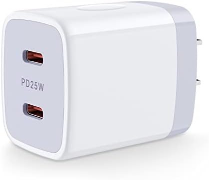 25 W Dual Port Type-C Fast Charging Wall Charger – Ultimate High-Speed Power Adapter for Samsung Galaxy S24 Series, i Phone 16/15/14 Pro, and Google Pixel 9 – Compact, Lightweight Design with Advanced Safety Features for Effortless Device Charging Anywhere, Anytime