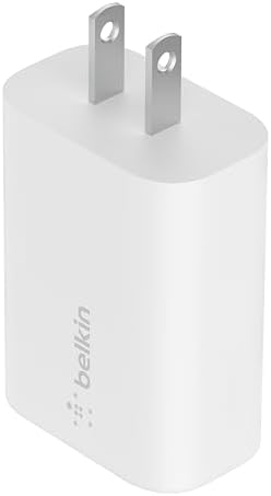 Belkin 25 W Dual USB-C Charger Block with Premium Cable – Ultra-Fast PD3.0 & PPS Charging for i Phone 16, Galaxy S25, Google Pixel 9 & More – Compact Wall Adapter for Ultimate Portability and Device Compatibility