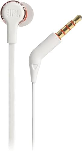 JBL Harman T290 Sports Earbuds – Wired Rose Gold Headphones with Pure Bass Sound, Lightweight Design, and Built-in Microphone for Ultimate Comfort and Style During Workouts and Daily Use
