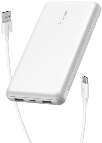 Belkin 20000 m Ah USB-C Power Bank – Dual USB-A Ports, Fast 15 W Charging for i Phone 16/15 Plus, Samsung Galaxy S25, Pixel, i Pad, Nintendo Switch 2 – Travel-Friendly Design in Pearl Blue for Enhanced Device Compatibility and On-the-Go Power